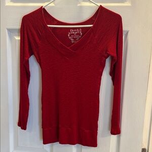 Derek Heart Women's Deep Red Long Sleeve Top